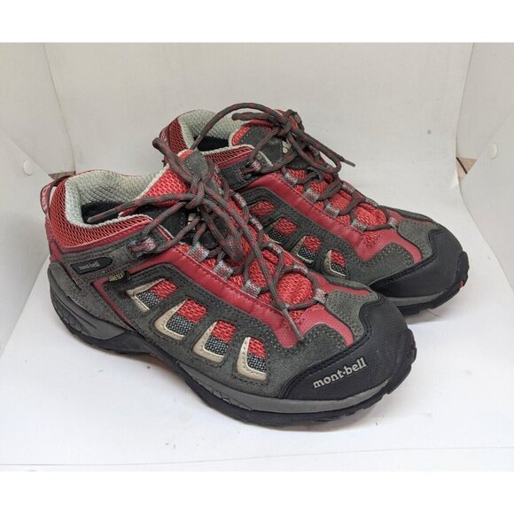Mont.Bell Gore Tex Hiking Boots Shoes Red/ Gray Size KOR 250 - Picture 1 of 9